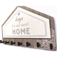 CajuArt Gri Kahverengi Üçgen Keys For Home Askı Anahtarlık Dekor