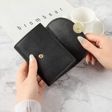 Safety1 Kadın Küçük Bifold Deri Cüzdan Mini Kimlik Kartı Cep Resim Penceresi Ince Kompakt Ince ---- Siyah (Yurt Dışından)