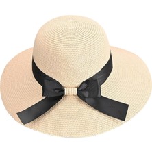 Safety1 Yaz Klasik Ilmek Güneş Şapkaları Paketlenebilir Geniş Ağızlı Hasır Şapka Rüzgar Kordon ile Disket Plaj Şapkaları Kadınlar Için Uv Koruma (Yurt Dışından)