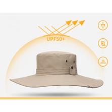 Safety1 Pamuk Güneş Şapkası Uv Koruma Yaz Şapka Plaj Şapkası Safari Boonie Şapka Ayarlanabilir Çene Kayışı ile Katlanabilir Balıkçılık ŞAPKA-MZ021 (Yurt Dışından)