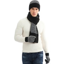 Safety1 Üçü Bir Arada Erkek Atkı, Kışlık Şapka ve Eldiven Seti, Sonbahar ve Kış Kalın Yün Şapka Sıcak Takım Elbise, Erkek ve Kadın Şapka, Atkı, Eldiven, (Yurt Dışından)