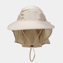 Safety1 Erkek Upf 50+ Güneş Koruma Şapkası Geniş Kenarlı Balıkçı Şapkası, Boyun Kapaklı, Gri (Yurt Dışından)
