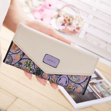 Safety1 Womens Leather Wallet Purse Handbag Floral Money Clips Credit Card Case Holder---Purple (Yurt Dışından)