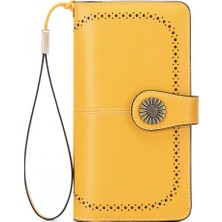 Safety1 Kadın Cüzdan Yumuşak Deri Tasarımcı Üç Katlı Çoklu Kart Düzenleyici Kadın Clutch, Büyük, Kartlıklı Cüzdan (Mango Sarı) (Yurt Dışından)
