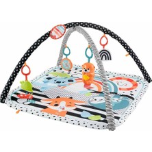Fisher-Price Neşeli Hayvanlar 3'ü 1 Arada Jimnastik Merkezi Eğlenceli Oyun Mindere 76 x 76 cm HBP41
