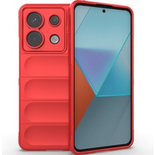 Eabhulie Xiaomi Redmi Note 13 Pro Için Yumuşak Tpu Kaymaz Telefon Kılıfı - Kırmızı (Yurt Dışından)