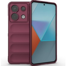 Eabhulie Xiaomi Redmi Note 13 Pro Için Yumuşak Tpu Kaymaz Telefon Kılıfı - Koyu Kırmızı (Yurt Dışından)