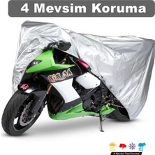 Ddlife Store Motor Branda Motor Örtü  Branda Kaliteplus Arka Çanta Uyumlu Motor Branda Örtü   4 Mevsim Koruma Gri