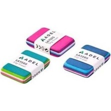 Adel Silgi Layers 2270000030000 3 Parça Renkli Kırtasiye Ürünü Farklı Ölçülerde Kullanım İçin