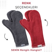 Köpek Pati Kurulama Eldiveni, 2 Katlı Süper Su Emici Mikrofiber, 1 Çift, Kırmızı