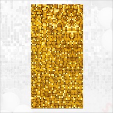 Süsle Bebek ve Parti Işıltılı Pul Payetli Arka Fon Paneli, 90CM x 180CM - Altın