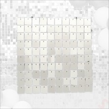 Süsle Bebek ve Parti Işıltılı Pul Payetli Arka Fon Paneli, 30CM x 30CM - Gümüş