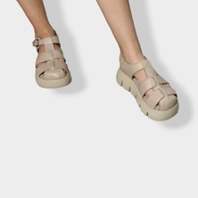 Dünya Shoes  Deri Kadın Sandalet