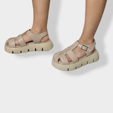 Dünya Shoes  Deri Kadın Sandalet