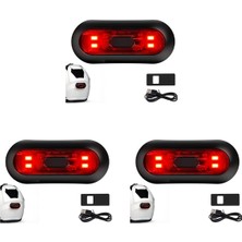 Sunshinee 3x LED Kask Işık, Motosiklet Kask Fren Lambası Şarj Edilebilir Bisiklet Arka Kırmızı Güvenlik Uyarı Işığı Gece Sürüş Için (Yurt Dışından)