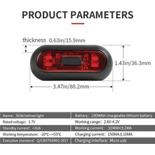 Sunshinee 3x LED Kask Işık, Motosiklet Kask Fren Lambası Şarj Edilebilir Bisiklet Arka Kırmızı Güvenlik Uyarı Işığı Gece Sürüş Için (Yurt Dışından)