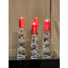 Iv Candles Homedecor 4'lü Kırmızı Baton Mum