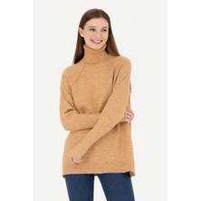 U.S. Polo Assn. Kadın Kum Boğazlı Kazak 50270443-VR085