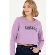 U.S. Polo Assn. Kadın Lila Sweatshirt 50271650-VR034