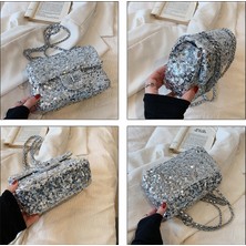 Starniko Kadınlar Için Renkli Niş Zincir Parıltılı Omuz Crossbody Çanta (Yurt Dışından)