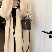 Starniko Kadınların Yeni Kış Retro Moda Zincir Omuz Crossbody Kova Çantası (Yurt Dışından)