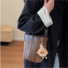 Starniko Kadınların Yeni Kore Tarzı Retro Moda Dikey Çizgili Süet Omuz Crossbody Çanta (Yurt Dışından)