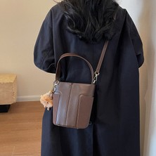 Starniko Kadınların Yeni Kore Tarzı Retro Moda Dikey Çizgili Süet Omuz Crossbody Çanta (Yurt Dışından)