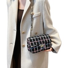 Starniko Kadın Yeni Stil Küçük Kokulu Yün Moda Zincir Omuz Crossbody Çanta (Yurt Dışından)