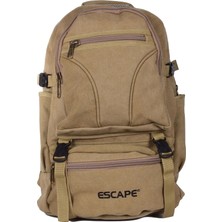 TahTicMer Escape 501 Dağcı Sırt Çantası Kanvas Kumaş Spor Outdoor Dağcı Kampçı Sırt Çantası Günlük Kullanım Ortopedik Bej