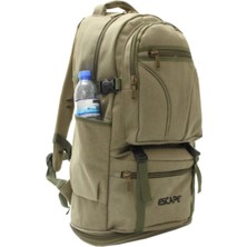 TahTicMer Escape 508 Dağcı Sırt Çantası Kanvas Kumaş Spor Outdoor Dağcı Kampçı Körüklü Sırt Çantası Günlük Kullanım Ortopedik Haki