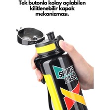 Uzspace 1200ML Büyük Boy Sports Passion Kayma Yapmayan Tutma Bölmeli Tritan Su Matarası