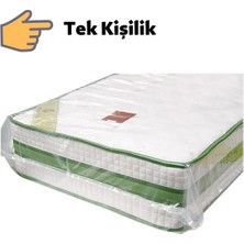 Vakumsuz Şeffaf Tek Kişilik Yatak Baza Saklama Taşıma Kılıfı Poşeti Torbası -120x200 Cm. - 3 Adet