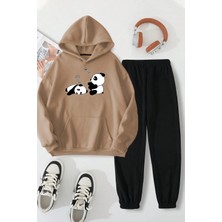 Only Trendwear Unisex Uykucu Panda Baskılı Rahat Eşofman Takımı