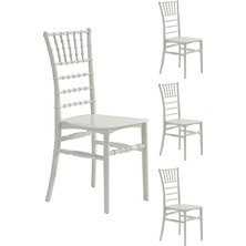 Mobetto 4 Adet Soho Beyaz Sandalye / Balkon-Bahçe-Mutfak