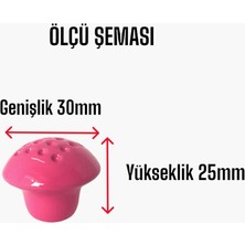 Glaswen 8 Adet Pembe Noktalı Mantar Düğme Kulp Çocuk Bebek Mobilya Çekmece Dolap Kapak Kulbu Metal Kulp Aksesuarları Vidalı