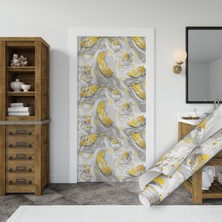 Dekoros Altın Kuş Tüylü Desenli Yapışkanlı Folyo, Mutfak, Tezgah, Masa, Dolap Kaplama Folyosu, Isıya Dayanıklı, Su Geçirmez, Yapışkan Folyolar, Sticker, Büyük Ebatlı, Dekoros