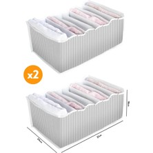 Esti 2 Adet - 8 Gözlü Çekmece Içi Akordiyon Organizer - Large 24 x 37 x 18 cm
