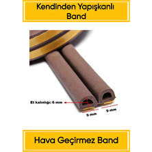 Trend Kapı Pencere Bandı Fitili Yapışkanlı Soğuk Izolasyon Bant 5x2=10 Metre (Kahverengi)