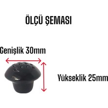 Glaswen 15 Adet Siyah Noktalı Mantar Düğme Kulp Mobilya Çekmece Dolap Kapak Kulbu Metal Kulp Aksesuarları Vidalı