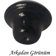 Glaswen 15 Adet Siyah Noktalı Mantar Düğme Kulp Mobilya Çekmece Dolap Kapak Kulbu Metal Kulp Aksesuarları Vidalı