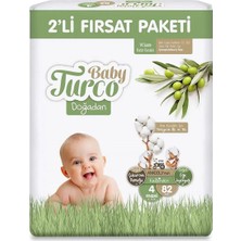 Baby Turco Doğadan Fırsat Paketi Bebek Bezi 4 Numara Maxi (82X3 246 Adet)