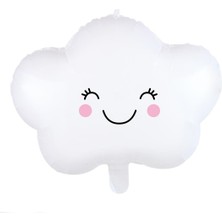 Kidspartim Bulut Folyo Balon Beyaz Gülen Yüz