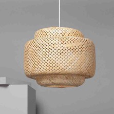 Led Projem Ibiza Tasarım Bamboo Avize Hasır Avize 1.sınıf Kalite 30CM Çap Naturel Bambu Sarkıt Avize