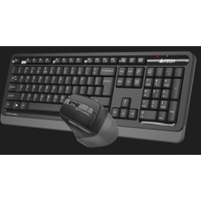 A4 Tech FG1035, Gri, Fstyler, Türkçe Q, Kablosuz, Klavye Mouse Set