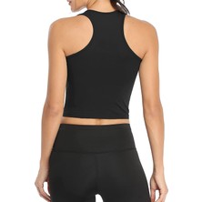 Liona Kadın Siyah Renk U Yaka Yüzücü Sırtlı Crop Top Büstiyer