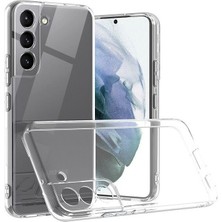 Miscase Samsung Galaxy S22 Plus Kamera Korumalı Şeffaf Tıpalı Silikon Kılıf