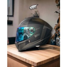 WİNNER MOTORS Draken Mp4. ''2 Vizörlü'' + ''sticker'' Hediyeli, Mat Motosiklet Kapalı Kask