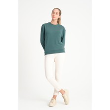 Cool Hill Koyu Yeşil Basic Kadın Sweat