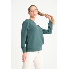 Cool Hill Koyu Yeşil Basic Kadın Sweat