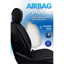 Asya seat Cordoba Uyumlu Lüks Deri Oto Koltuk Kılıfı Ön-Arka Set Max Series (Siyah)